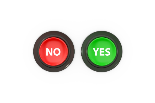 Yes and no button to provide choices to child. 