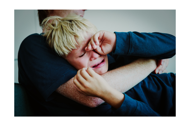 Child screaming and demonstrating behavior challenges. 