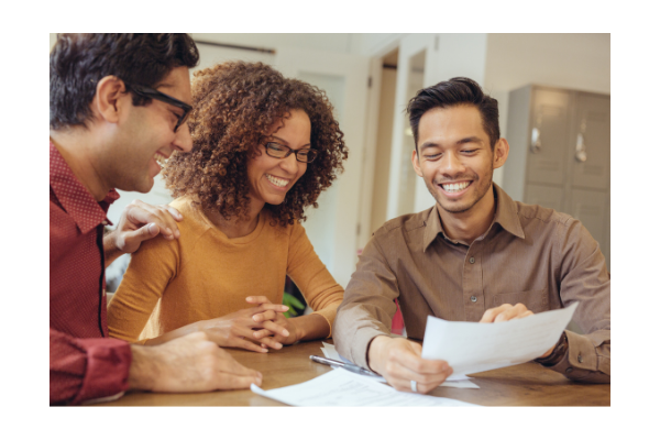 Parents and teacher communicating about behaviors, stategies,  and behavior charts. 